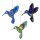 Baumschmuck Kolibri blau grün irisierend, 3er Set - Baumkugel Vogel, Weihnachtsdeko, Christbaumkugel, Weihnachten