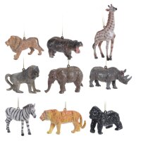 Hänger Safari Tiere farbig (9er Set) - Baumschmuck...