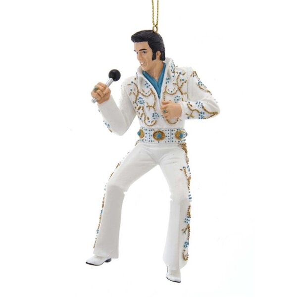 Baumschmuck Elvis Presley in Weiß - Baumkugel Elvis, Weihnachtsdeko, Christbaumkugel, Weihnachten