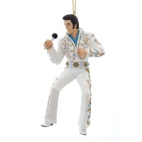 Baumschmuck Elvis Presley in Weiß - Baumkugel...
