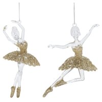 Baumschmuck Ballerina gold (2er Set) - Ballett...