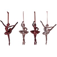 Baumschmuck Ballerina rosa rot (4er Set) - Ballett...