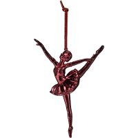Baumschmuck Ballerina rosa rot (4er Set) - Ballett Weihnachtsdeko, Christbaumschmuck Ballettänzerin, Deko Weihnachten