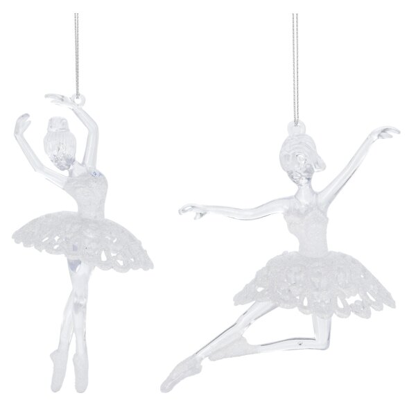 Baumschmuck Ballerina weiss (2er Set) - Ballett Weihnachtsdeko, Christbaumkugel, Weihnachten