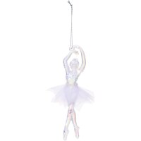 Baumschmuck Ballerina klar (4er Set) H:15 cm - Ballett Weihnachtsdeko, Christbaumschmuck Ballettänzerin, Deko Weihnachten