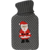 Wärmflasche Weihnachtsmann, 1 L mit Strickbezug -...