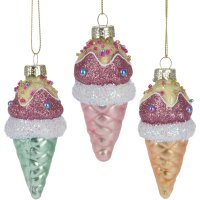 Baumschmuck Eis Waffel (3er Set) - Baumkugel...