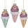 Baumschmuck Eis Waffel (3er Set) - Baumkugel Eistüte, Weihnachtsdeko, Christbaumkugel, Weihnachten