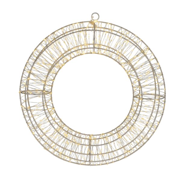 LED Kranz Ring D: 38cm zum Hängen mit 960 LED warmweiss - Deko Weihnachten, Adventsdeko, Lichterkranz, Hänger Advent, Weihnachtsstern, Lichterkette