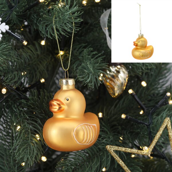 Baumschmuck Ente gold - Hänger Tiere, Baumkugel, Weihnachtsdeko, Christbaumkugel, Weihnachten
