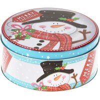 Gebäckdose Keksdose Merry Christmas rund (3er Set) - Geschenkdose, Plätzchendose, Blechdose, Vorratsdose für Kekse