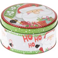 Gebäckdose Keksdose Merry Christmas rund (3er Set) - Geschenkdose, Plätzchendose, Blechdose, Vorratsdose für Kekse