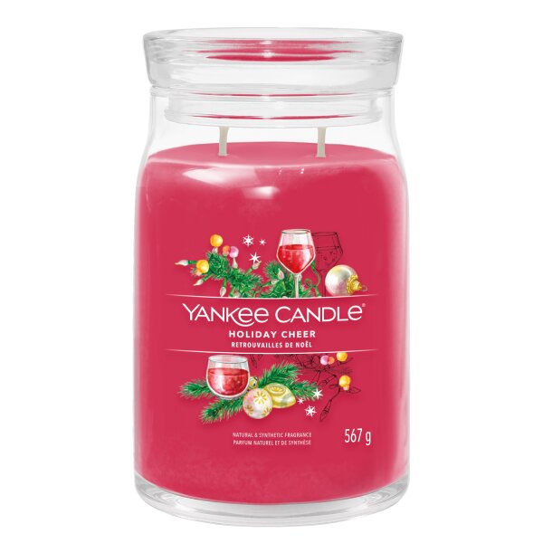 Yankee Candle Duftkerze im Glas (groß) HOLIDAY CHEER - Kerze mit Brenndauer bis zu 90 Stunden