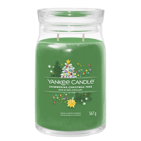 Yankee Candle Duftkerze im Glas (groß) SHIMMERING CHRISTMAS TREE - Kerze mit Brenndauer bis zu 90 Stunden