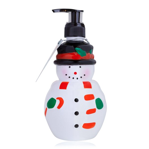 Seifenspender Schneemann 310 ml - Flüssigseife im Pumpspender, Seife Winter Schnee, Handseife Weihnachten, Wichtelgeschenk