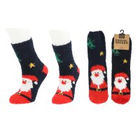 4 Paar Kuschelsocken Weihnachten XMAS -...