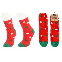 4 Paar Kuschelsocken Weihnachten XMAS - Hüttensocken, Wintersocken, Hausschuh Socken, Wohlfühlsocken, Strumpf, Hütten-Strümpfe