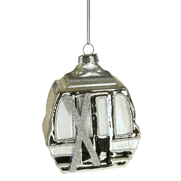 Baumschmuck Skigondel silber - Baumkugel Ski Gondel, Weihnachtsdeko, Christbaumkugel, Weihnachten, Weihnachtsanhänger