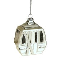 Baumschmuck Skigondel weiss - Baumkugel Ski Gondel,...