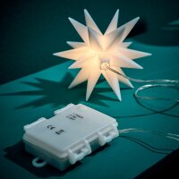 LED Stern 3D weiß D:10 cm zum Hängen oder Stellen - Deko Weihnachten, Adventsdeko, Hänger Advent, Weihnachtsstern, Lichterkette