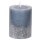 Stumpenkerze mit Glitzer, blau, durchgefärbt H: 9 cm - Kerze für Adventskranz, Kerzen