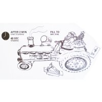 Santa auf Traktor 22x26 cm mit Sound, Licht und Dampf - Weihnachtsdeko mit Dampfeffekt, Dekoration Weihnachten LED, Dampfmaschine Weihnachtsmann, Nikolaus