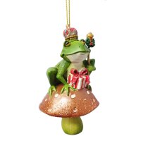 Baumschmuck Frosch Froschkönig auf Pilz - Baumkugel...