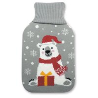 Wärmflasche Eisbär im Schnee mit Geschenk, 2 L...