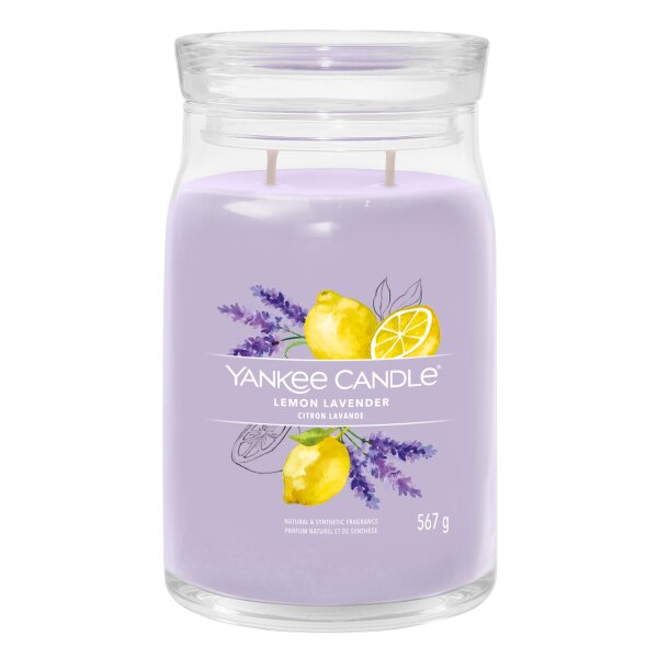 Yankee Candle Duftkerze im Glas (groß) LEMON LAVENDER - Kerze mit Brenndauer bis zu 150 Stunden