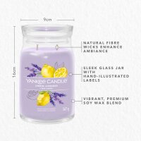 Yankee Candle Duftkerze im Glas (groß) LEMON LAVENDER - Kerze mit Brenndauer bis zu 150 Stunden