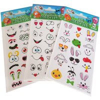 Eier Tattoos / Eier Aufkleber 3er Set - Freche Gesichter,...