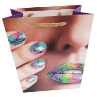 Kosmetik Geschenktüte Lippen Glitzer - Parfum Geschenktasche Freundin, Geschenkverpackung Valentinstag