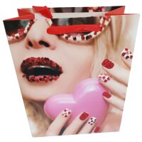 Kosmetik Geschenktüte Lippen Glitzer - Parfum Geschenktasche Freundin, Geschenkverpackung Valentinstag