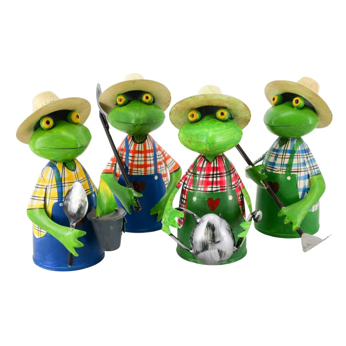 Zaunhocker Gärtner Frosch H 21 cm aus Metall Zaun Deko Frösche Gar