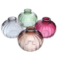 Glasvase Glasflasche bunt (4er Set) 7x11 cm - Vase,...