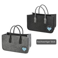 Kaminholz Filztasche Heimatliebe Bayern mit Herz...