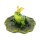 Frosch König auf Blatt D:13,5 cm, Teich Deko - Froschkönig, schwimmend, Deko Vogeltränke,  Gartenteich, Schwimmtiere, Gartendeko