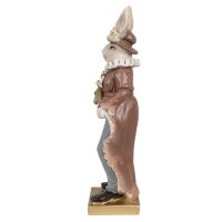 Dekofigur Kaninchen Frau auf Sockel H:30 cm -...
