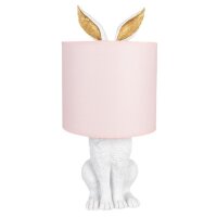 Tischleuchte Lampe Kaninchen Hase Weiß / Rosa 20x43...