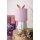 Tischleuchte Lampe Kaninchen Hase Weiß / Rosa 20x43 cm - Wohnzimmerlampe, Dekolampe Ostern, Leselampe, Tischlampe; Hasen Lampe, Landhausstil