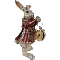 Kaninchen mit echter Taschenuhr H:25 cm -...