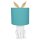 Tischleuchte Lampe Kaninchen Hase Weiß / Türkis 20x43 cm - Wohnzimmerlampe, Dekolampe Ostern, Leselampe, Tischlampe, Hasen Lampe, Landhausstil