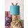 Tischleuchte Lampe Kaninchen Hase Gold / Türkis 20x43 cm - Wohnzimmerlampe, Dekolampe Ostern, Leselampe, Tischlampe, Hasen Lampe, Landhausstil
