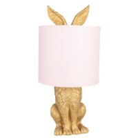 Tischleuchte Lampe Kaninchen Hase Gold / Rosa 20x43 cm -...