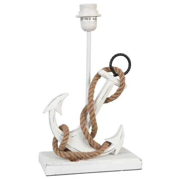 Tischleuchte Lampe Anker beige H:37 cm - Lampensockel, Nachttischlampe, Dekolampe, Leselampe, maritime Deko, Tischlampe