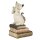 Buchstütze Buchhalter Katze weiss (2er Set) aus Polyresin - Deko Buchstützen Katzen, Bücher Regal Dekoration