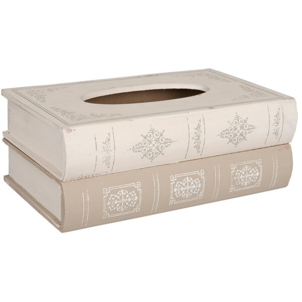 Taschentuchbox Bücher aus Holz 27x16x10 cm - Kosmetiktücher Box, Taschentuchspender, Tücherbox