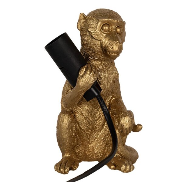 Tischleuchte Lampe Affe gold 12x17 cm - Wohnzimmerlampe, Dekolampe Tier, Leselampe, Tischlampe, Affen Lampe, Tierlampe