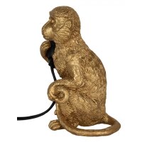 Tischleuchte Lampe Affe gold 12x17 cm - Wohnzimmerlampe, Dekolampe Tier, Leselampe, Tischlampe, Affen Lampe, Tierlampe