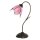 Tiffany Tischleuchte Lampe Blume rosa H:48 cm - Deko Tischlampe, Wohnzimmerlampe, Glas Dekolampe, Leselampe